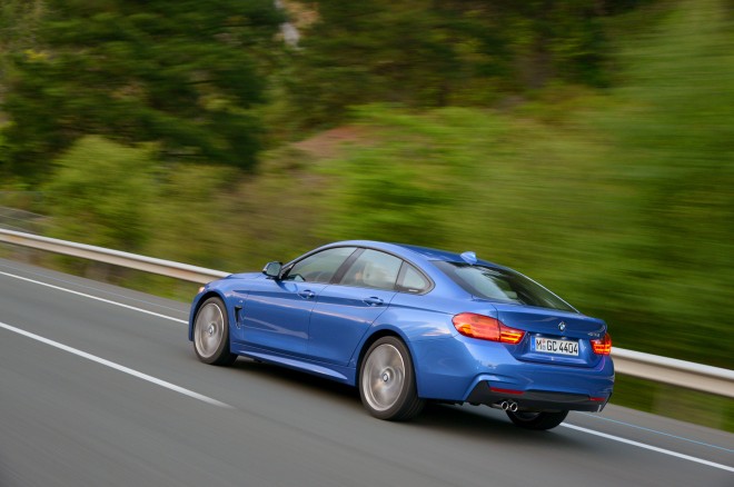 2015 BMW 428i Gran Coupe rear side view blurred background